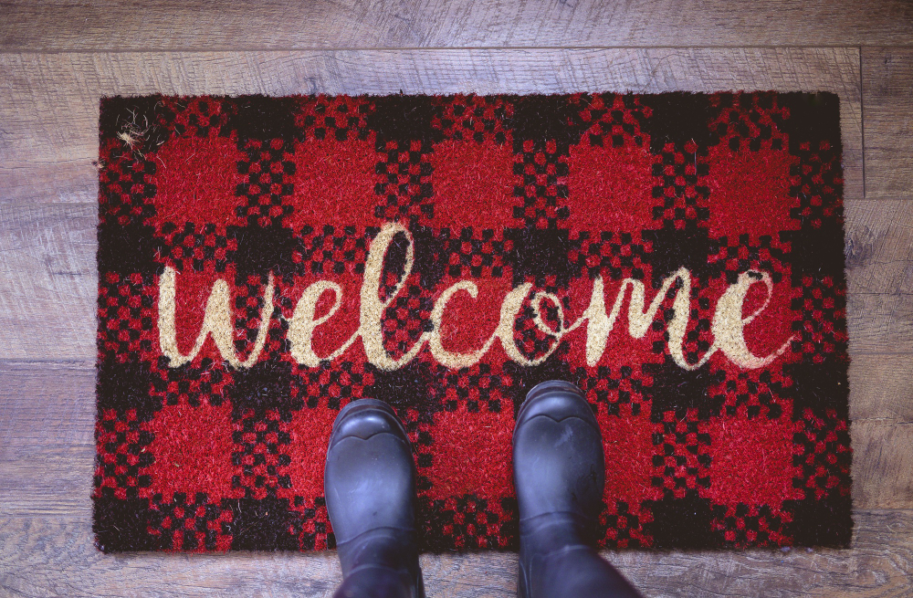 Warm Welcome with a Personalized Family Doormat